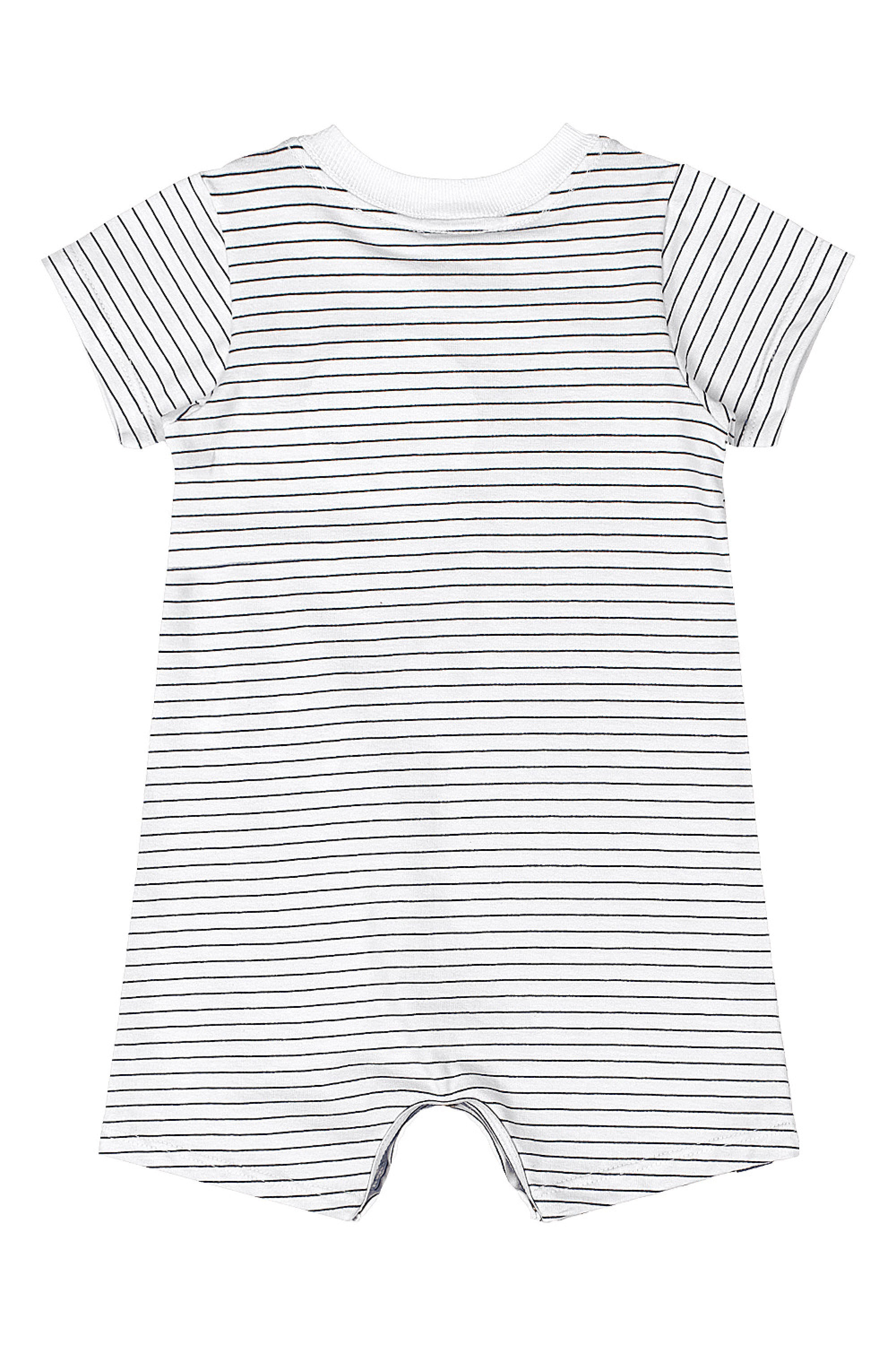 Macaquinho Listrado Bebê Menino com Patch de Dinossauro (Branco) Quimby - Imagem 2